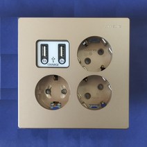진흥전기 매입형 USB 3구 콘센트 매립형 USB 3구 실버 브라운 블랙콘센트 은색 갈색 검정색 콘센트 고속충전용 USB 콘센트(최근업그레이드품), 브라운USB 3구