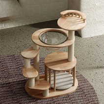 미니 캣타워 소형 계단 라탄 숨숨집 스크래처 놀이터, A