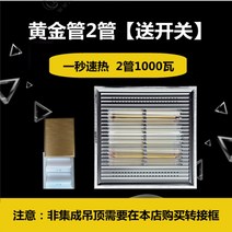 욕실난로 히터 난방기 온열등 통합 천장 초박형 골드 튜브 램프 내장형 30×30 탄소 섬유 광파, 3030 2관 금관 전달 스위치
