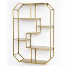 베란다벽선반 원목 다용도실 찬넬 거실 스트링 철망, 인테리어 선반(골드)-65x18x95cm