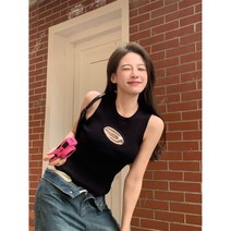 코바늘조끼 여성 여름 할머니 크로쉐 베스트 나시 뷔스티에