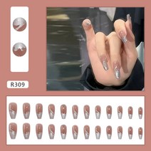 네일 스티커 1528# 롱 소프트 실버 잔탈착형 패치 다소미얼 Z, R309 실버 플래시 [풀형]