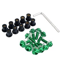 자동차 볼트 너트 M5 x 16mm 범용 오토바이 앞 유리 CNC 볼트 나사 너트 패스너 혼다 스즈키 야마하 가와, 04 green, 04 green