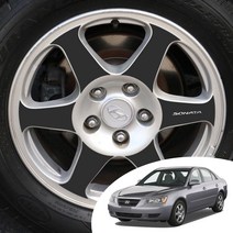 어른킹 NF소나타 16인치 휠 마스크 포인트 레터링 튜닝 컬러 데칼 스티커 자동차 몰딩 카본 유광 홀로그램 크롬 랩핑 시트지, 무광블랙(휠), 추가안함