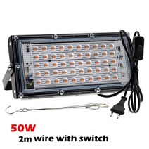 식물LED성장등50W 100W 200W LED 성장 빛 220V Phyto 램프 방수 Phytolamp 전체 스펙트럼 식물 빛 Phytolam, 한개옵션1, 02 50W EU Plug