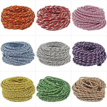 꽈배기끈 꽈배기줄 13종 (3mm x 9M), 은색+분홍