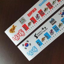 스티커 계측자 600mm 낚시스티커, 레드, 1개
