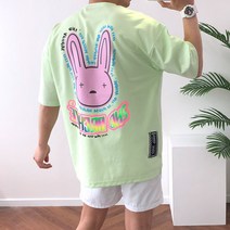ARCV 토끼 스카치 프린팅 오버핏 분또 반팔 티셔츠 4color