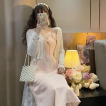 파티드레스 여름 요정 온라인 연예인 순수한 욕망 흰색 슬링 드레스 프랑스 첫사랑 부드러운