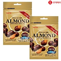 롯데 아몬드 초코볼 70g 2개 더블초코 초콜릿 간식, 단품
