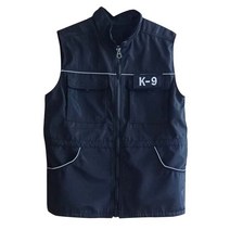 애견훈련조끼 물림방지 보호 대형견 교육의상 셰퍼드 조련사 의류, 블랙 K9 로고 XXL 조끼
