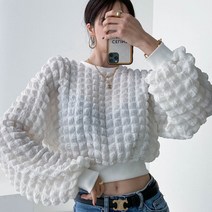 크롭맨투맨 긴팔크롭티 아이보리맨투맨