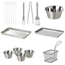 그릴티데르 캠핑용품 스테인리스 그릇 소소기 바비큐장비 트레이 10종 이케아, 1)서빙볼 13cm