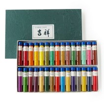 길상 분채 물감 12/24/30색 세트 No 2 동양화 한국화 민화, 12가지 색상