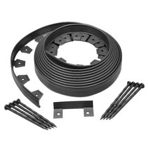 나무펜스 정원울타리 화단울타리 정원아치프리미엄 No Dig Yard Edging Kit 헤지 경계 조경 용 잔디 보더, 01 다크 카키