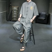 개량한복 차이나카라 상하세트 스타일 남자 계량 생활한복 아빠옷 모던 법복 B02