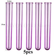 석고 튜브 꽃병 금형 DIY 크리스탈 에폭시 수지 수경 식물 컨테이너 실리콘 꽃 번식 역 용품, 보라색 긴 5pcs