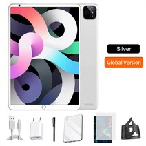 글로벌 버전 P80 태블릿 8 인치 4G WIFI 6GB RAM 128GB ROM 1280x800 화면 6000mAh MT6797 듀얼 SIM 안드로이드 키보드 포함, 04 8GB 256GB with KB, [06] 은