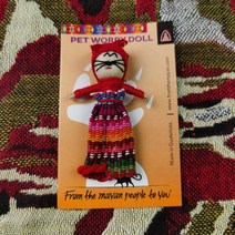 과테말라걱정인형 핸드메이드 아이고민 위로인형, 해외배송, 롱 스커트 고양이 해우 인형