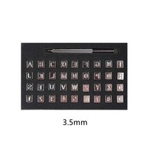 불박기 각인기 날인기 스탬프 가죽공예 36Pcs 알파벳 문자 번호 가죽 도구 DIY 수제 인쇄 금형 공예 금속 펀칭, 3.5mm