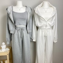 [3세트가격] 나시+후드집업+팬츠 후드트레이닝 세트