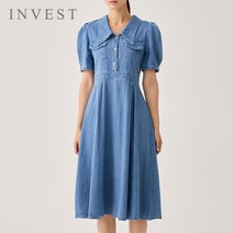 [인베스트] 투포켓핀턱데님원피스_V2M1OP3231