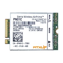 EM7355 DW5808e LTE/EVDO/HSPA + 42Mbps NGFF 4G 모듈 델 베뉴 11 프로 래티튜드 14 12 11 프로 래티튜드, 02 EM7355 PN01C