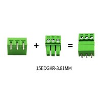 PCB 단자 15EDG 3.81mm 용접 암수 쌍 플러그 스트레이트 직각 핀 전체 세트, 02 15EDGKR RightAngle_04 5P