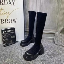 여성 편안한 베이직 8CM 통굽 부츠 데이트 신발