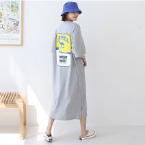 KORELAN _애플망고샵 여성반팔 낙타 롱원피스 박스티셔츠KORELAN