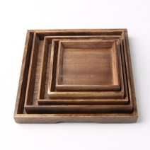 애쉬목 고급 엔틱 나무 정쟁반 5size, 3호