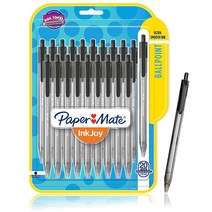 Paper Mate InkJoy 페이퍼메이트 100RT 볼펜 1.0mm 블랙 20개, Black
