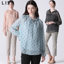 리스트 플로럴 프릴넥 블라우스