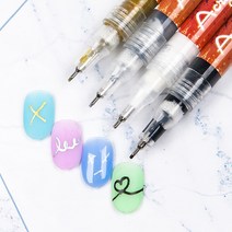[고네일] 드로잉펜 4종 드로잉네일 네일아트펜 네일펜 골드 실버 화이트 블랙, 1개