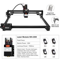 레이저 각인기 마킹 프린팅 절단 wainlux jl3 40w cnc laser engraver bt control diy laser 기 lazer 프린터 로고 나무금속mdf, 영국, jl3 30w