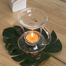 투명 아로마 오일 램프 유리 티라이트 캔들 받침대