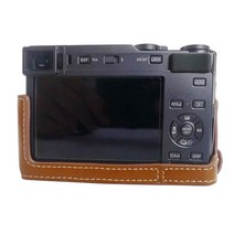 디지털 비디오 카메라 가방 케이스 라이카 C-LUX PU 하프 바디 1/4 나사 마운트, [04] Brown with Strap