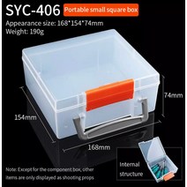 공구박스잠금 손잡이가 있는 플라스틱 도구 보관함 1 개 이동식 구획 수리 하드웨어 휴대용 케이스 충격, 07 406_01 1pcs