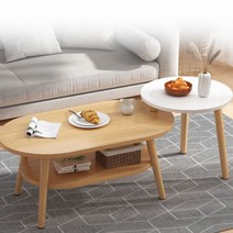 모닝라이트 더블 거실테이블 좌식 소파 원형 티테이블, 화이트 2단, 화이트 2단 (+6000원)