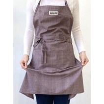 체크무늬 원예 카페 베이킹 주방용품 디자인 공방 미술 앞치마 교사 언니, 그린
