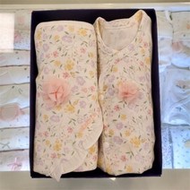압소바 논현점 예쁜 꽃무늬 배냇저고리 속싸개 셋트 60수 원단 *출산 선물 포장*