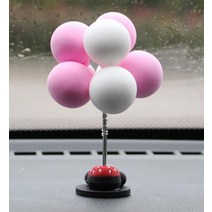 자동차 장식 인형 크리에이티브 풍선 귀여운 인테리어 가구 용품, 2.pink white