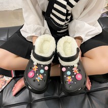 just so so 곰 모피 하이힐 홀 신발 여성 Ins 패션 가을과 겨울 따뜻한 양털 안감 유행 야외 홈 두꺼운 면화 슬리퍼
