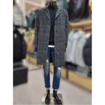 [톰스토리] [W몰 ] T199M-6915A18W9테일러드 오버핏 타탄체크 모직 코트