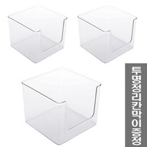 체인컴퍼니 ort 정리함 투명 책바구니 장난감 리빙박스 트임형, 투명정리함 트임형 3개