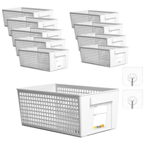 또사자 다용도 수납 바구니 바스켓 10p + 투명접착후크 2p, 화이트(대), 10개