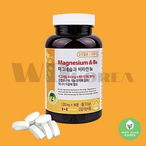 캐나다 마그네슘 비타민 B6 눈 떨림 근육 기능 유지 산화마그네슘 3개월분