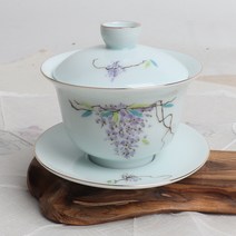 고급 금도금 백자 개완 대