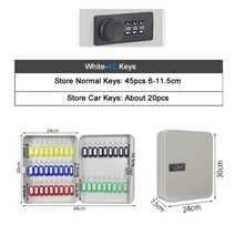 키 보관 상자 조합 키 잠금 멀티 키 분류 홈 오피스 공장 저장소에 대한 상자 휴대용 비밀 사무실 스마트 소형 미니 가정 금고 현금보관 작은 업소 비자금 보관, 45keys-white-code