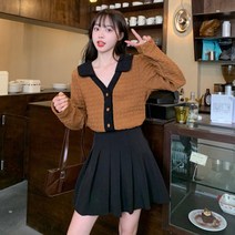 B166-9 아호디 빅사이즈 봄가을 배색 블라우스 44-110